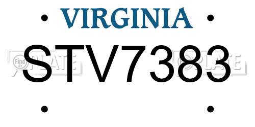 STV7383 Virginia License Plate