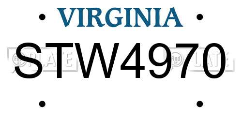 STW4970 Virginia License Plate