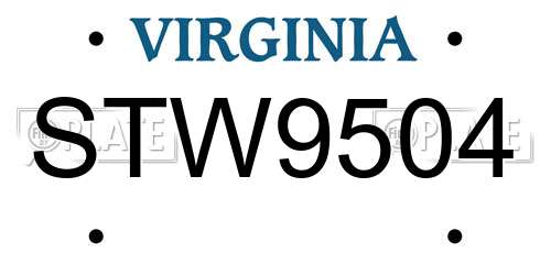 STW9504 Virginia License Plate