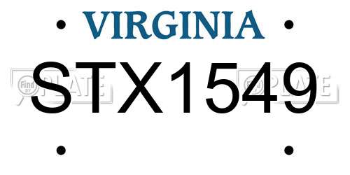 STX1549 Virginia License Plate