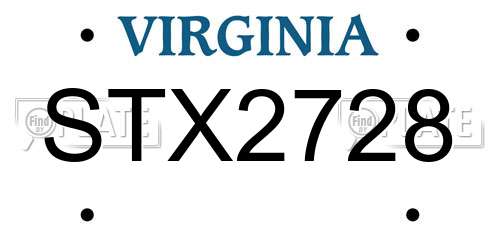STX2728 Virginia License Plate