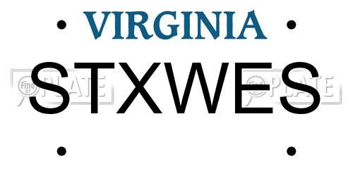 STXWES Virginia License Plate