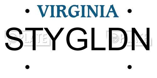 STYGLDN Virginia License Plate