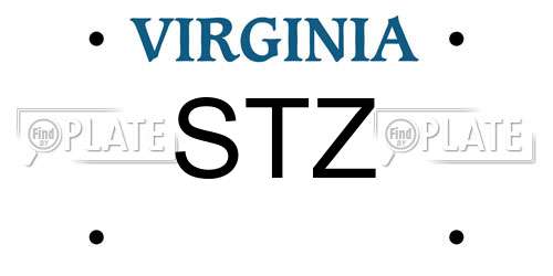 STZ Virginia License Plate