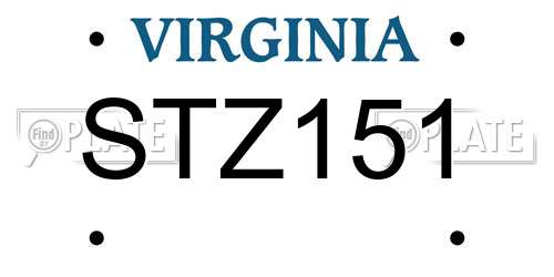STZ151 Virginia License Plate