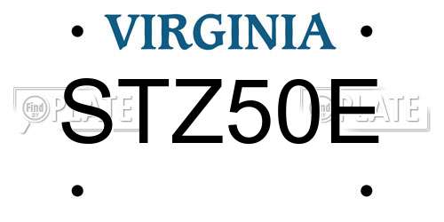 STZ50E Virginia License Plate