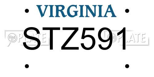 STZ591 Virginia License Plate
