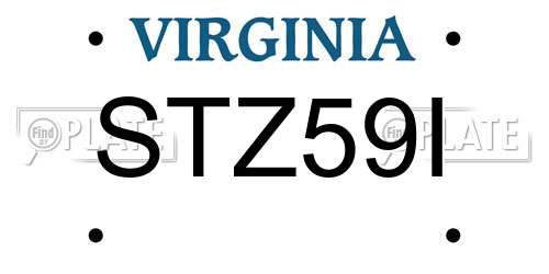 STZ59I Virginia License Plate