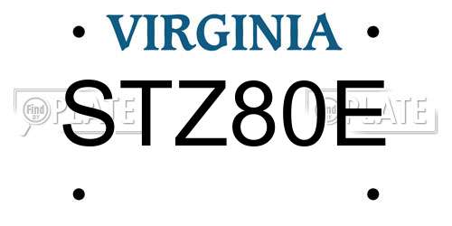 STZ80E Virginia License Plate