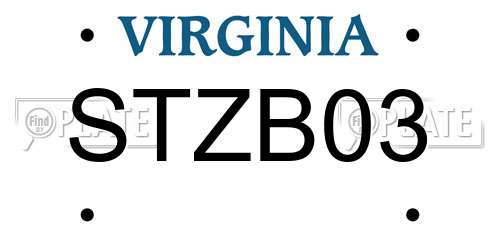 STZB03 Virginia License Plate