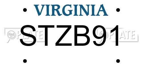 STZB91 Virginia License Plate