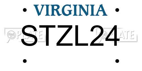STZL24 Virginia License Plate