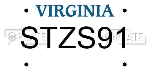 STZS91 Virginia License Plate