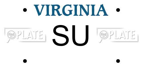 SU Virginia License Plate