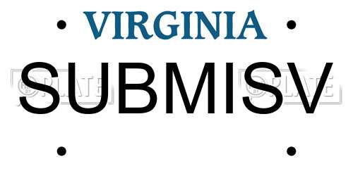 SUBMISV Virginia License Plate