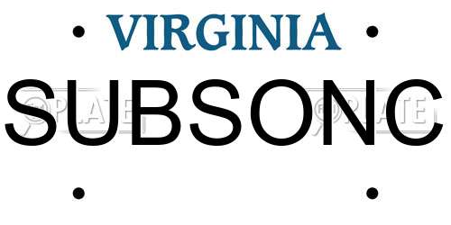 SUBSONC Virginia License Plate