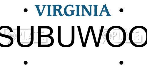 SUBUWOO Virginia License Plate