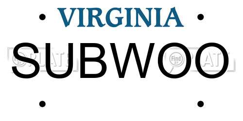 SUBWOO Virginia License Plate