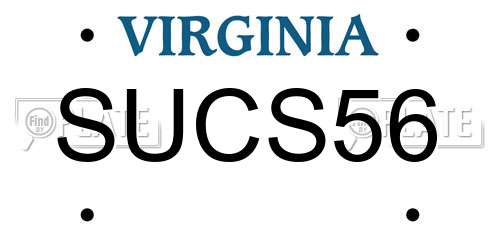 SUCS56 Virginia License Plate