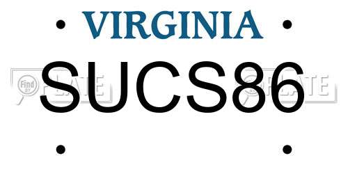 SUCS86 Virginia License Plate