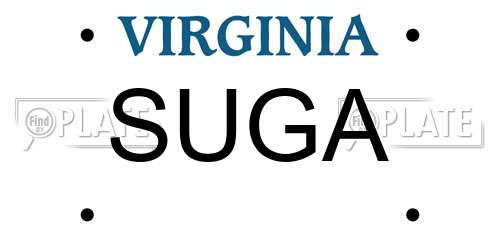 SUGA Virginia License Plate
