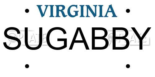 SUGABBY Virginia License Plate