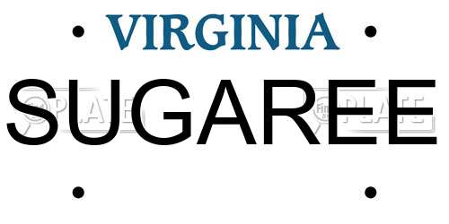SUGAREE Virginia License Plate