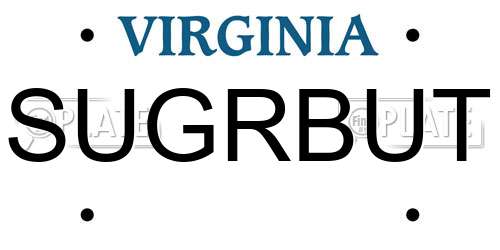 SUGRBUT Virginia License Plate