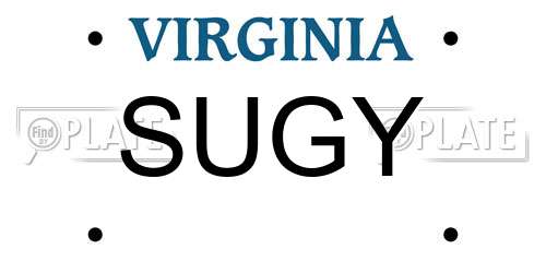 SUGY Virginia License Plate