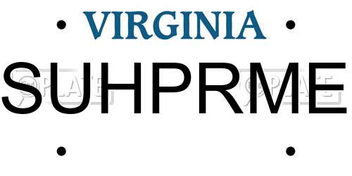 SUHPRME Virginia License Plate