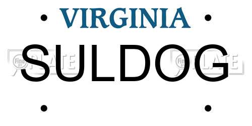 SULDOG Virginia License Plate