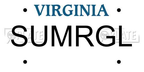 SUMRGL Virginia License Plate