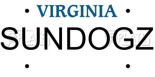 SUNDOGZ Virginia License Plate