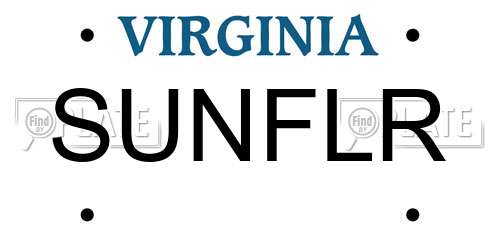 SUNFLR Virginia License Plate