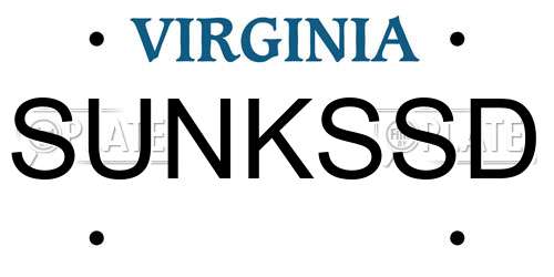 SUNKSSD Virginia License Plate