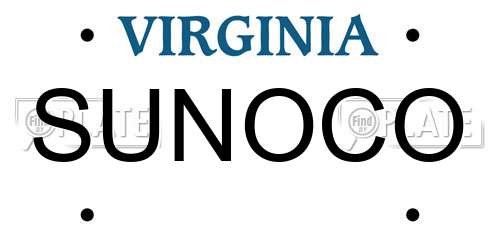 SUNOCO Virginia License Plate