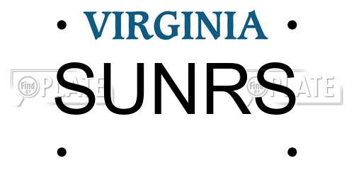 SUNRS Virginia License Plate