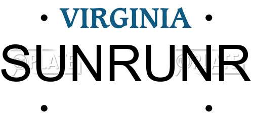 SUNRUNR Virginia License Plate