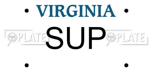 SUP Virginia License Plate
