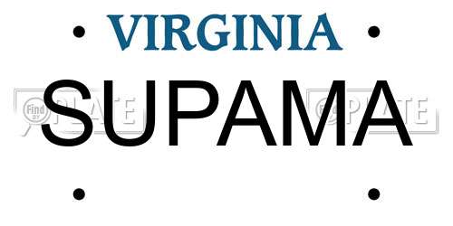 SUPAMA Virginia License Plate
