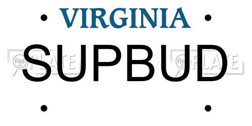 SUPBUD Virginia License Plate