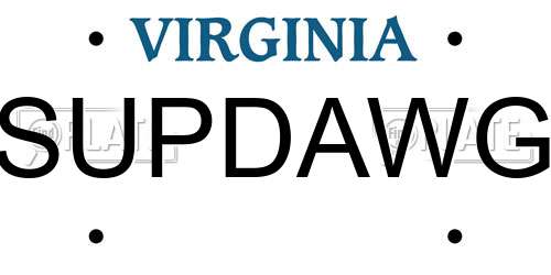SUPDAWG Virginia License Plate