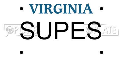 SUPES Virginia License Plate