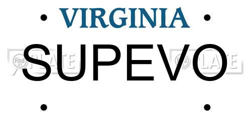 SUPEVO Virginia License Plate