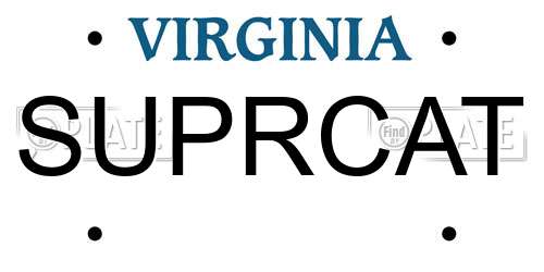 SUPRCAT Virginia License Plate