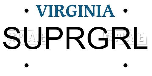 SUPRGRL Virginia License Plate