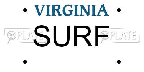 SURF Virginia License Plate