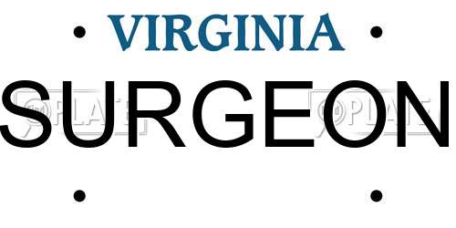 SURGEON Virginia License Plate