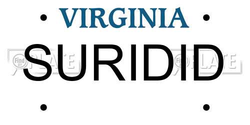 SURIDID Virginia License Plate
