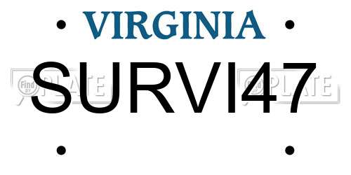 SURVI47 Virginia License Plate